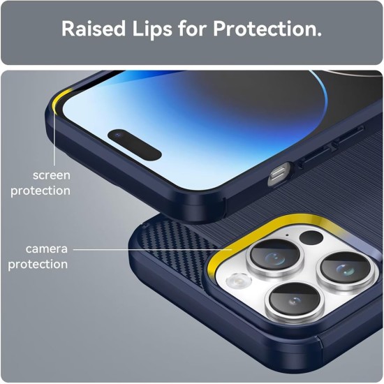 Husa pentru iPhone 13 Pro - Techsuit Carbon Silicone - Blue