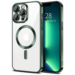 Husa pentru iPhone 13 Pro - Techsuit Luxury Crystal MagSafe - Deep Green Husa pentru iPhone 13 Pro - Techsuit Luxury Crystal MagSafe - Deep Green