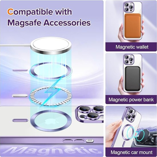 Husa pentru iPhone 13 Pro - Techsuit Luxury Crystal MagSafe - Light Purple