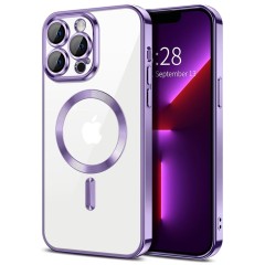 Husa pentru iPhone 13 Pro - Techsuit Luxury Crystal MagSafe - Light Purple Husa pentru iPhone 13 Pro - Techsuit Luxury Crystal MagSafe - Light Purple