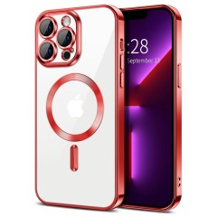 Husa pentru iPhone 13 Pro - Techsuit Luxury Crystal MagSafe - Red Husa pentru iPhone 13 Pro - Techsuit Luxury Crystal MagSafe - Red