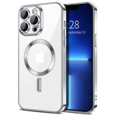 Husa pentru iPhone 13 Pro - Techsuit Luxury Crystal MagSafe - Silver Husa pentru iPhone 13 Pro - Techsuit Luxury Crystal MagSafe - Silver