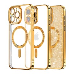 Husa pentru iPhone 13 Pro - Techsuit Luxury Glitter MagSafe - Gold Husa pentru iPhone 13 Pro - Techsuit Luxury Glitter MagSafe - Gold