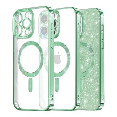 Husa pentru iPhone 13 Pro - Techsuit Luxury Glitter MagSafe - Light Green Husa pentru iPhone 13 Pro - Techsuit Luxury Glitter MagSafe - Light Green