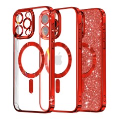 Husa pentru iPhone 13 Pro - Techsuit Luxury Glitter MagSafe - Red Husa pentru iPhone 13 Pro - Techsuit Luxury Glitter MagSafe - Red