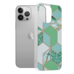 Husa pentru iPhone 13 Pro - Techsuit Marble Series - Green Hex Husa pentru iPhone 13 Pro - Techsuit Marble Series - Green Hex
