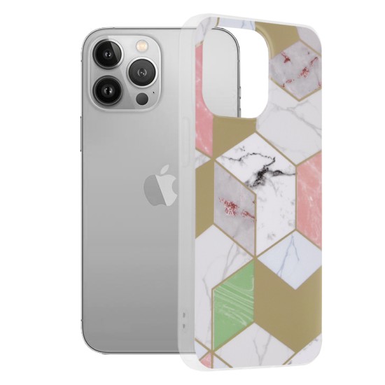 Husa pentru iPhone 13 Pro - Techsuit Marble Series - Purple Hex