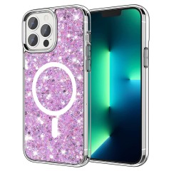 Husa pentru iPhone 13 Pro - Techsuit Sparkly Glitter MagSafe - Magenta Husa pentru iPhone 13 Pro - Techsuit Sparkly Glitter MagSafe - Magenta