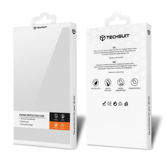 Husa pentru iPhone 13 - Techsuit Carbonite FiberShell - Stealth Gray