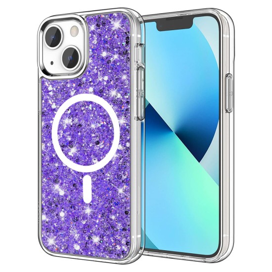 Husa pentru iPhone 13 - Techsuit Sparkly Glitter MagSafe - Purple