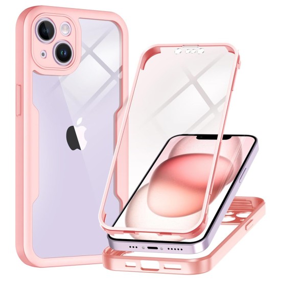 Husa pentru iPhone 14 + Folie - Techsuit ColorVerse 360 Series - Pink