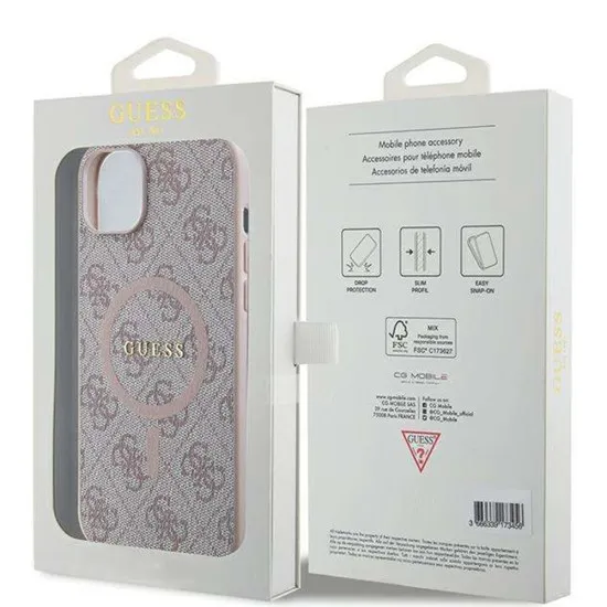 Husa pentru iPhone 14 - Guess 4G Ring Classic Logo MagSafe (GUHMP14SG4GFRP) - Pink Husa pentru iPhone 14 - Guess 4G Ring Classic Logo MagSafe (GUHMP14SG4GFRP) - Pink
