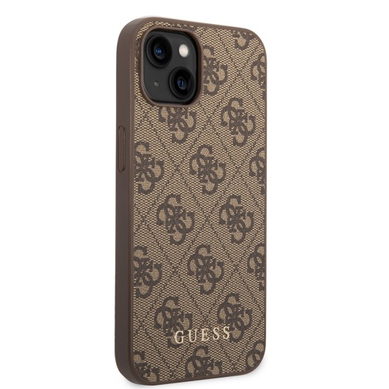 Husa pentru iPhone 14 - Guess Hardcase 4G (GUHCP14SG4GFBR) - Brown