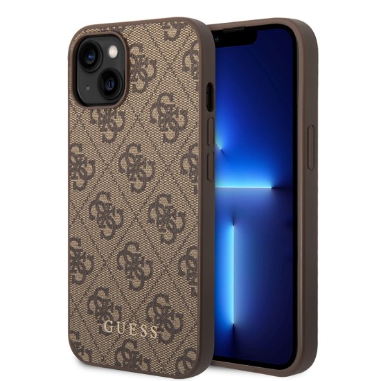 Husa pentru iPhone 14 - Guess Hardcase 4G (GUHCP14SG4GFBR) - Brown