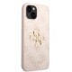 Husa pentru iPhone 14 - Guess Leather 4G Metal Logo (GUHCP14S4GMGPI) - Pink