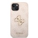 Husa pentru iPhone 14 - Guess Leather 4G Metal Logo (GUHCP14S4GMGPI) - Pink