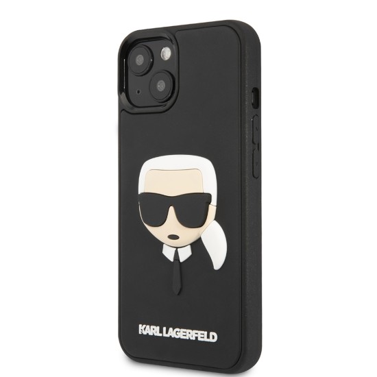 Husa pentru iPhone 14 Plus / iPhone 15 Plus - Karl Lagerfeld 3D Design (KLHCP14MKH3DBK) - Rubber Karl`s Head