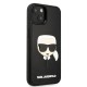 Husa pentru iPhone 14 Plus / iPhone 15 Plus - Karl Lagerfeld 3D Design (KLHCP14MKH3DBK) - Rubber Karl`s Head