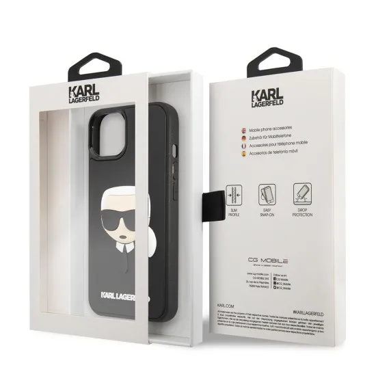 Husa pentru iPhone 14 Plus / iPhone 15 Plus - Karl Lagerfeld 3D Design (KLHCP14MKH3DBK) - Rubber Karl`s Head Husa pentru iPhone 14 Plus / iPhone 15 Plus - Karl Lagerfeld 3D Design (KLHCP14MKH3DBK) - Rubber Karl`s Head