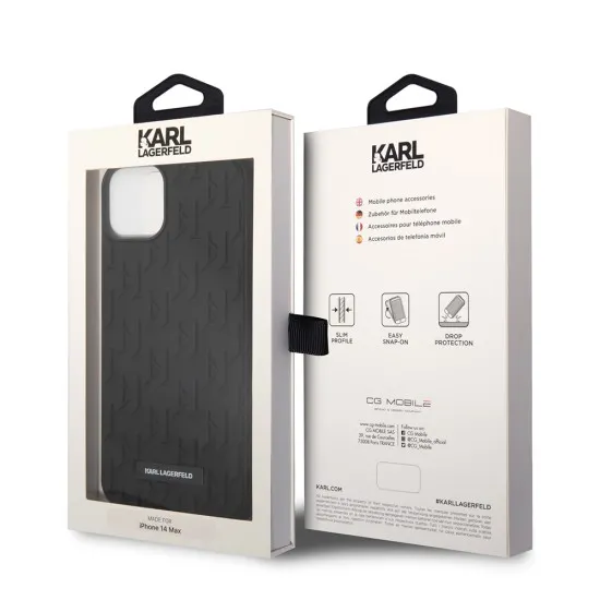 Husa pentru iPhone 14 Plus / iPhone 15 Plus - Karl Lagerfeld 3D Design (KLHCP14MRUPKLPK) - Monogram Husa pentru iPhone 14 Plus / iPhone 15 Plus - Karl Lagerfeld 3D Design (KLHCP14MRUPKLPK) - Monogram