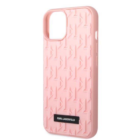 Husa pentru iPhone 14 Plus / iPhone 15 Plus - Karl Lagerfeld 3D Design (KLHCP14MRUPKLPP) - Pink Monogram