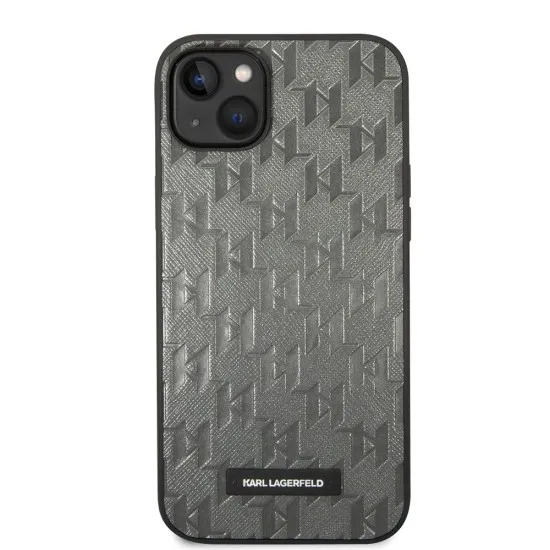 Husa pentru iPhone 14 Plus / iPhone 15 Plus - Karl Lagerfeld Saffiano (KLHCP14MSAKLHPG) - Grey Mono Metal Logo Husa pentru iPhone 14 Plus / iPhone 15 Plus - Karl Lagerfeld Saffiano (KLHCP14MSAKLHPG) - Grey Mono Metal Logo