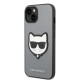 Husa pentru iPhone 14 Plus /  iPhone 15 Plus - Karl Lagerfeld Saffiano (KLHCP14MSAPCHG) - Silver Choupette Head