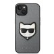 Husa pentru iPhone 14 Plus /  iPhone 15 Plus - Karl Lagerfeld Saffiano (KLHCP14MSAPCHG) - Silver Choupette Head