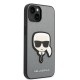 Husa pentru iPhone 14 Plus /  iPhone 15 Plus - Karl Lagerfeld Saffiano (KLHCP14MSAPKHG) - Silver Karl`s Head