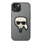 Husa pentru iPhone 14 Plus /  iPhone 15 Plus - Karl Lagerfeld Saffiano (KLHCP14MSAPKHG) - Silver Karl`s Head