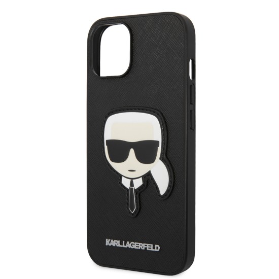 Husa pentru iPhone 14 Plus /  iPhone 15 Plus - Karl Lagerfeld Saffiano (KLHCP14MSAPKHK) - Karl`s Head