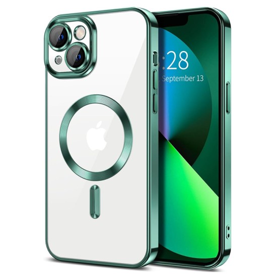 Husa pentru iPhone 14 Plus - Techsuit Luxury Crystal MagSafe - Light Green