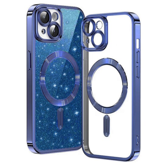 Husa pentru iPhone 14 Plus - Techsuit Luxury Glitter MagSafe - Deep Blue