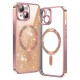 Husa pentru iPhone 14 Plus - Techsuit Luxury Glitter MagSafe - Rose Gold