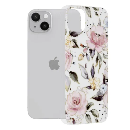 Husa pentru iPhone 14 Plus - Techsuit Marble Series - Chloe White Husa pentru iPhone 14 Plus - Techsuit Marble Series - Chloe White