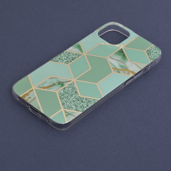 Husa pentru iPhone 14 Plus - Techsuit Marble Series - Green Hex