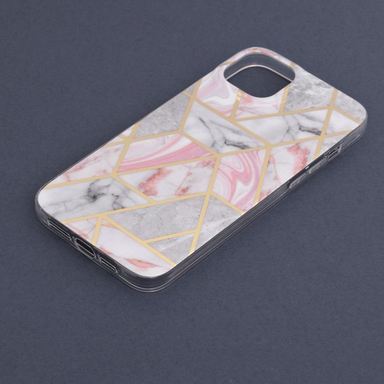 Husa pentru iPhone 14 Plus - Techsuit Marble Series - Pink Hex