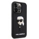 Husa pentru iPhone 14 Pro - Karl Lagerfeld 3D Design (KLHCP14L3DRKINK) - Rubber Ikonik