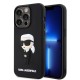 Husa pentru iPhone 14 Pro - Karl Lagerfeld 3D Design (KLHCP14L3DRKINK) - Rubber Ikonik