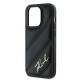 Husa pentru iPhone 14 Pro - Karl Lagerfeld Diagonal Quilted Script (KLHCP14LPQDSMGK) - Black