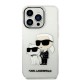 Husa pentru iPhone 14 Pro - Karl Lagerfeld Hardcase Glitter (KLHCP14LHNKCTGT) - Transparent Karl&Choupette