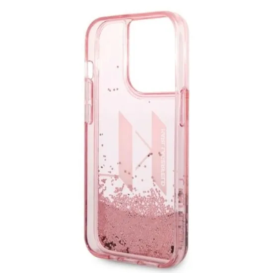 Husa pentru iPhone 14 Pro - Karl Lagerfeld Hardcase Glitter (KLHCP14LLBKLCP) - Pink Liquid Big KL Husa pentru iPhone 14 Pro - Karl Lagerfeld Hardcase Glitter (KLHCP14LLBKLCP) - Pink Liquid Big KL