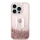 Husa pentru iPhone 14 Pro - Karl Lagerfeld Hardcase Glitter (KLHCP14LLBKLCP) - Pink Liquid Big KL Husa pentru iPhone 14 Pro - Karl Lagerfeld Hardcase Glitter (KLHCP14LLBKLCP) - Pink Liquid Big KL
