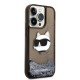 Husa pentru iPhone 14 Pro - Karl Lagerfeld Hardcase Glitter (KLHCP14LLNCHCK) - Choupette Head