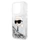 Husa pentru iPhone 14 Pro - Karl Lagerfeld Hardcase Glitter (KLHCP14LLNKHCH) - Silver Karl Head