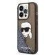 Husa pentru iPhone 14 Pro - Karl Lagerfeld Hardcase Glitter (KLHCP14LLNKHCK) - Karl Head