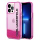 Husa pentru iPhone 14 Pro - Karl Lagerfeld Hardcase Liquid Glitter (KLHCP14LLCKVF) - Pink Elong