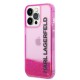 Husa pentru iPhone 14 Pro - Karl Lagerfeld Hardcase Liquid Glitter (KLHCP14LLCKVF) - Pink Elong