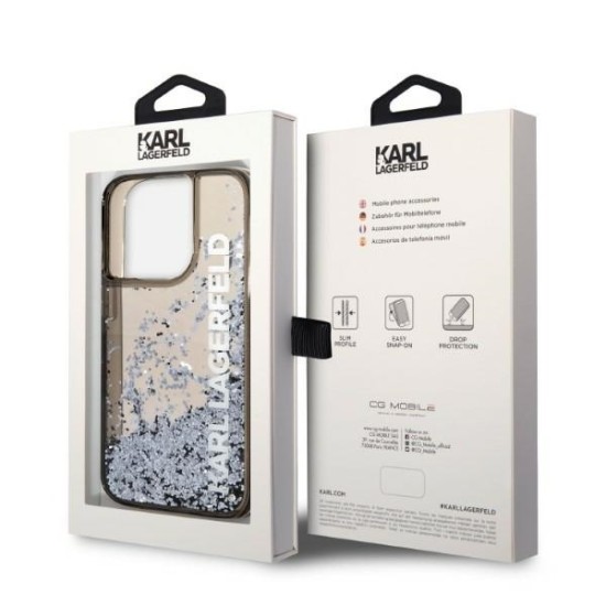 Husa pentru iPhone 14 Pro - Karl Lagerfeld Hardcase Liquid Glitter (KLHCP14LLCKVK) - Elong