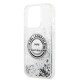 Husa pentru iPhone 14 Pro - Karl Lagerfeld Hardcase Liquid Glitter (KLHCP14LLCRSGRS) - Silver RSG